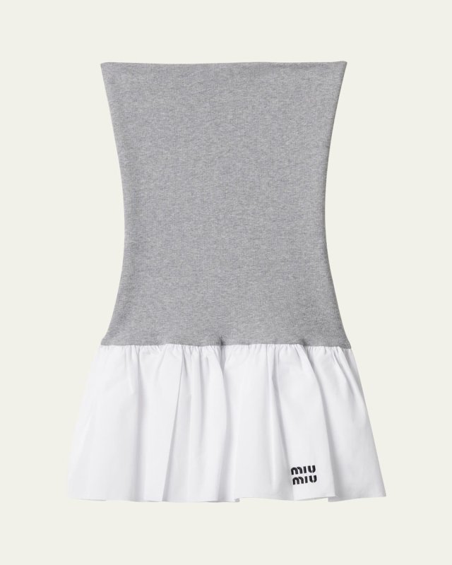 Jersey Popeline Mini Skirt